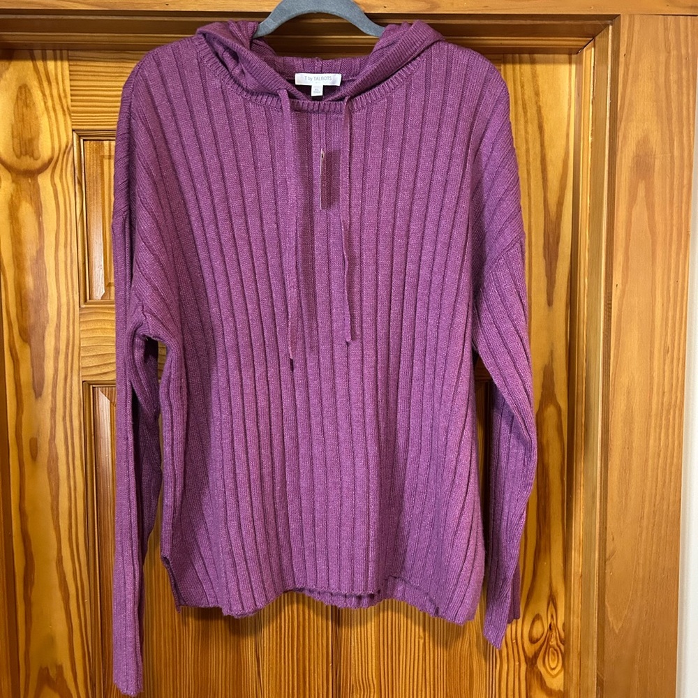 Talbots Plum Ribbed Knit Sweater